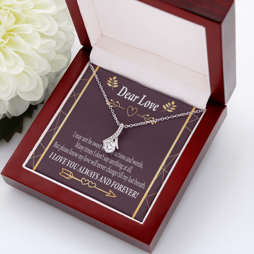 To My Girlfriend My Love Alluring Ribbon Necklace Message Card-Express Your Love Gifts