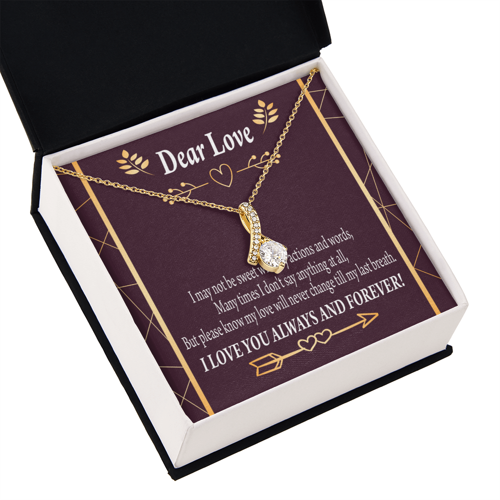 To My Girlfriend My Love Alluring Ribbon Necklace Message Card-Express Your Love Gifts