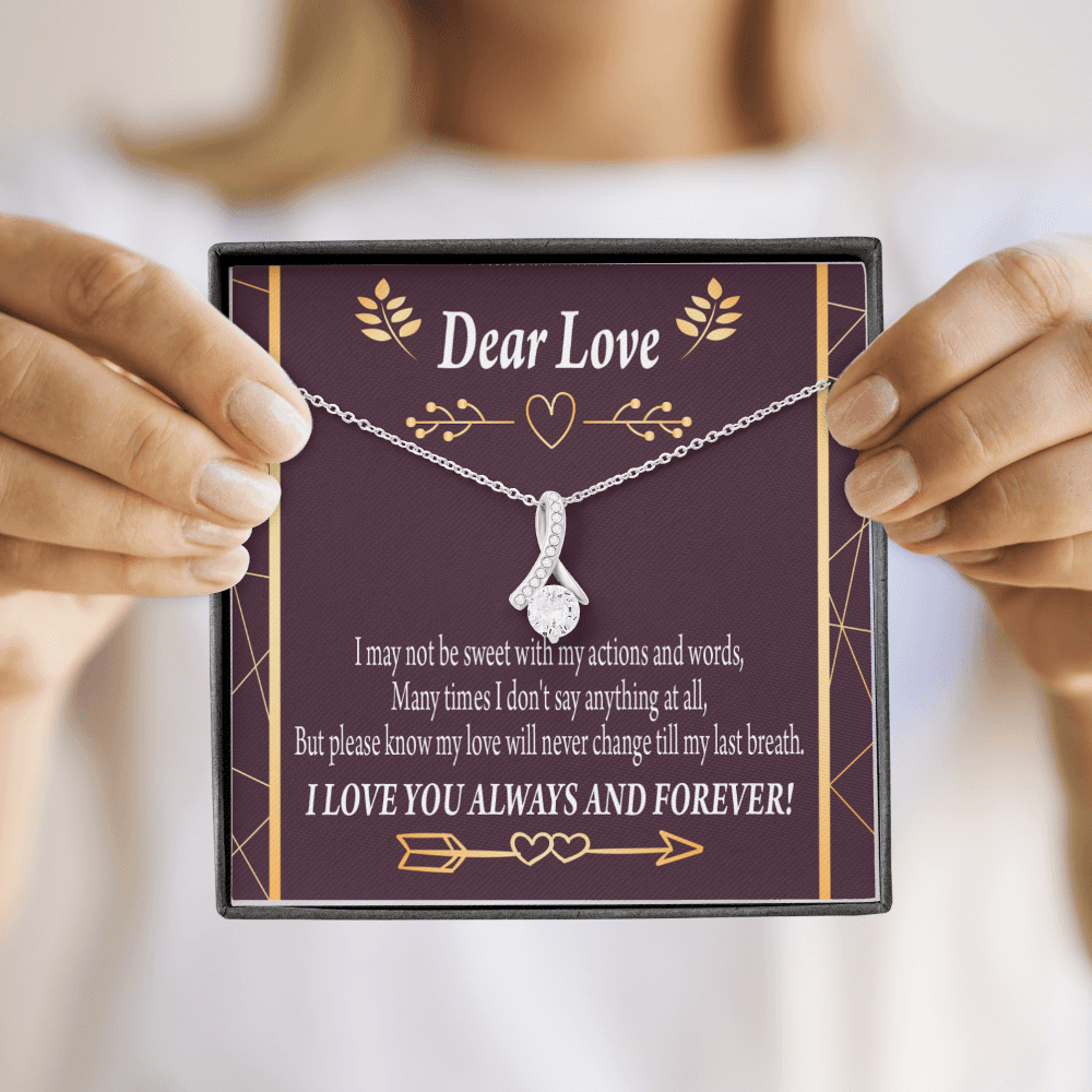 To My Girlfriend My Love Alluring Ribbon Necklace Message Card-Express Your Love Gifts