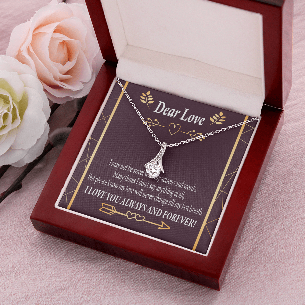To My Girlfriend My Love Alluring Ribbon Necklace Message Card-Express Your Love Gifts