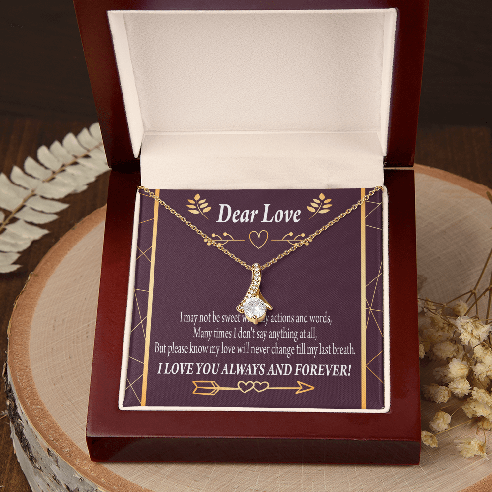 To My Girlfriend My Love Alluring Ribbon Necklace Message Card-Express Your Love Gifts