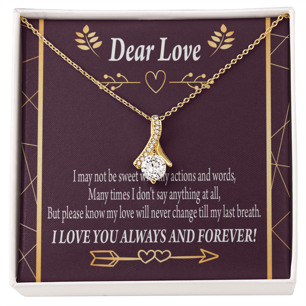 To My Girlfriend My Love Alluring Ribbon Necklace Message Card-Express Your Love Gifts