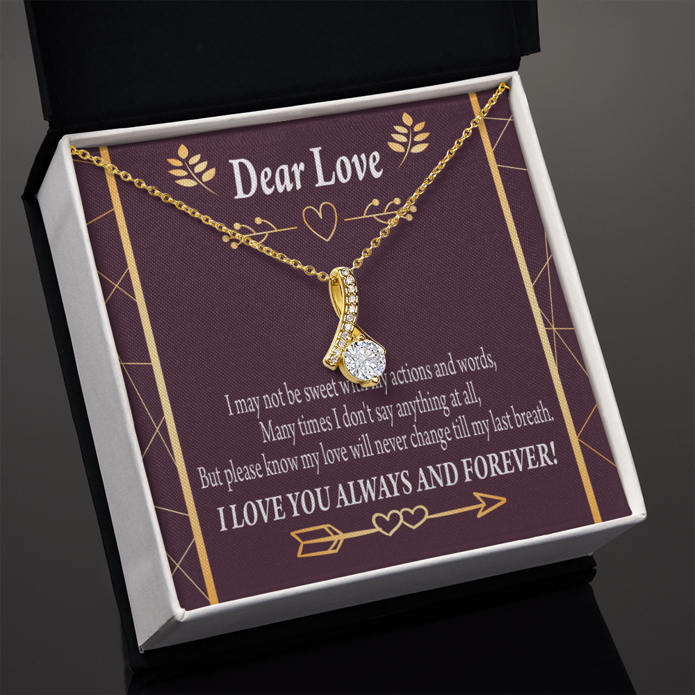 To My Girlfriend My Love Alluring Ribbon Necklace Message Card-Express Your Love Gifts