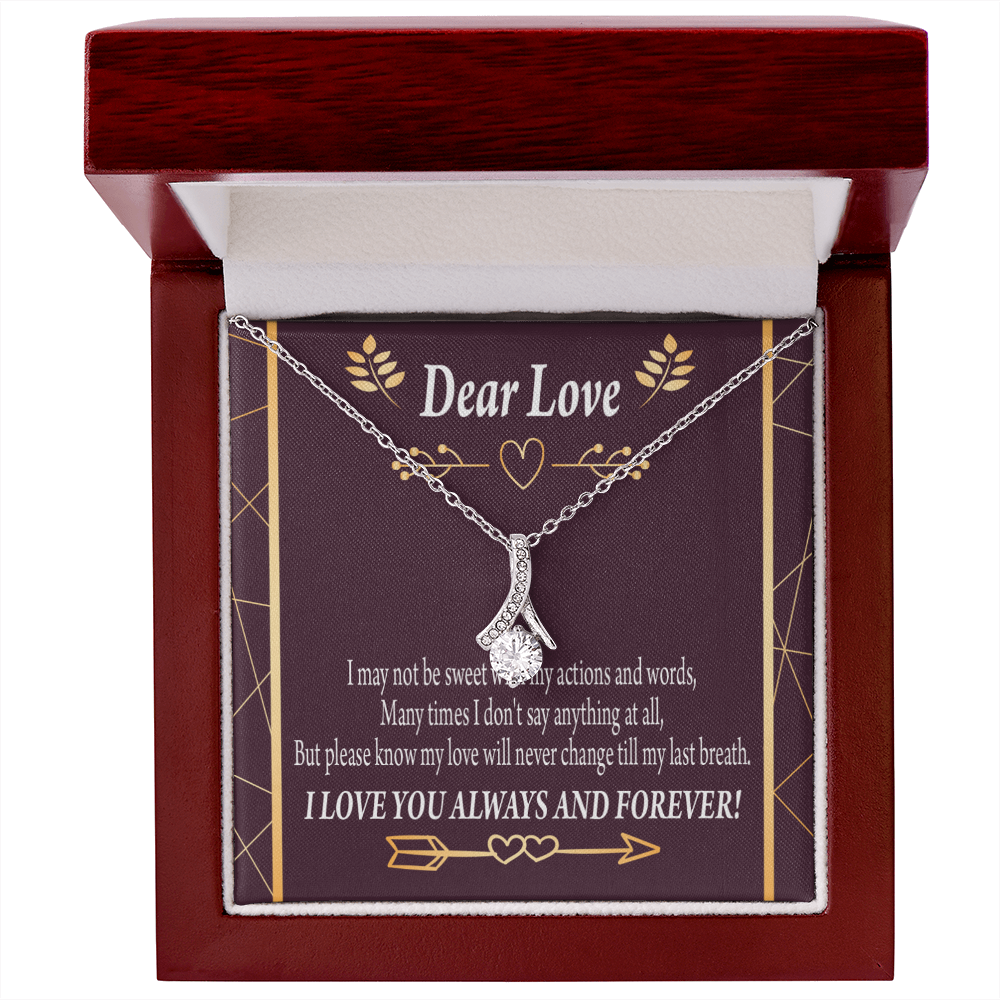 To My Girlfriend My Love Alluring Ribbon Necklace Message Card-Express Your Love Gifts