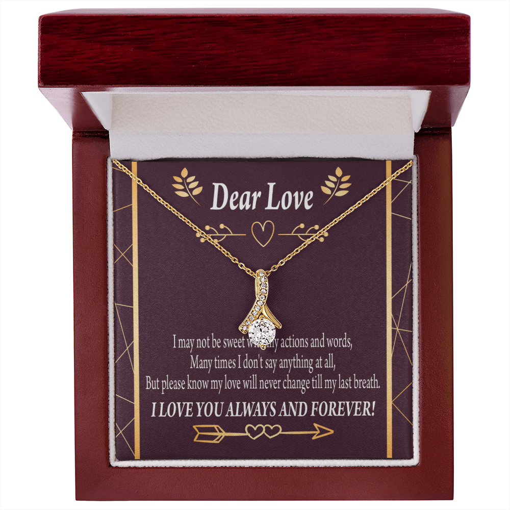 To My Girlfriend My Love Alluring Ribbon Necklace Message Card-Express Your Love Gifts