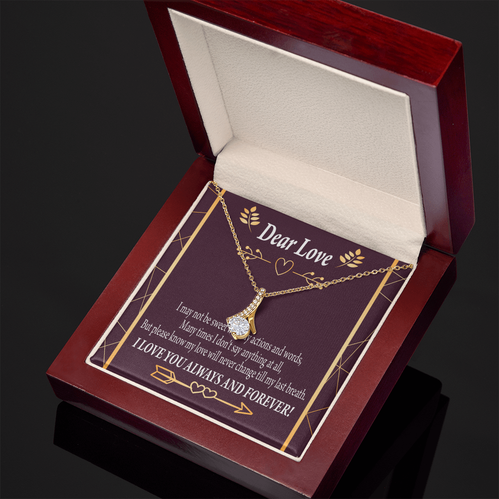 To My Girlfriend My Love Alluring Ribbon Necklace Message Card-Express Your Love Gifts