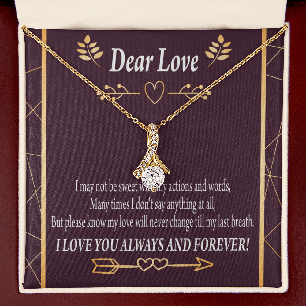 To My Girlfriend My Love Alluring Ribbon Necklace Message Card-Express Your Love Gifts