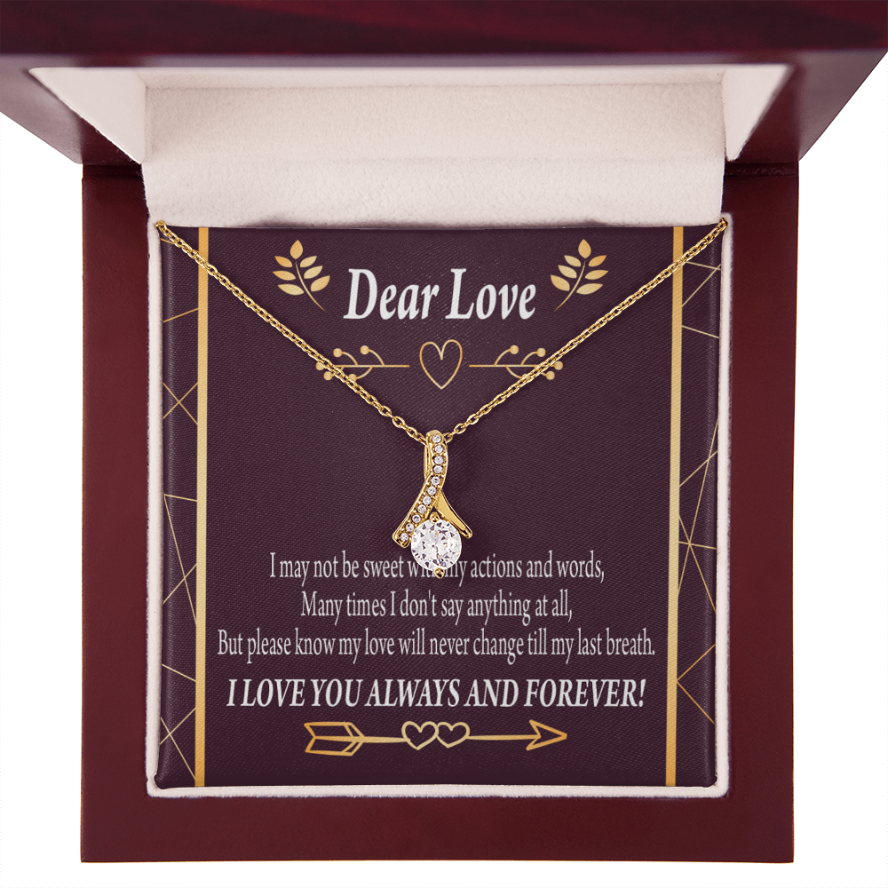 To My Girlfriend My Love Alluring Ribbon Necklace Message Card-Express Your Love Gifts