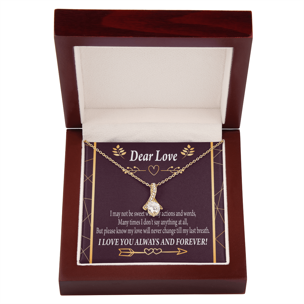 To My Girlfriend My Love Alluring Ribbon Necklace Message Card-Express Your Love Gifts