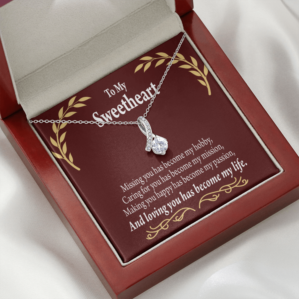 To My Girlfriend My Passion Alluring Ribbon Necklace Message Card-Express Your Love Gifts