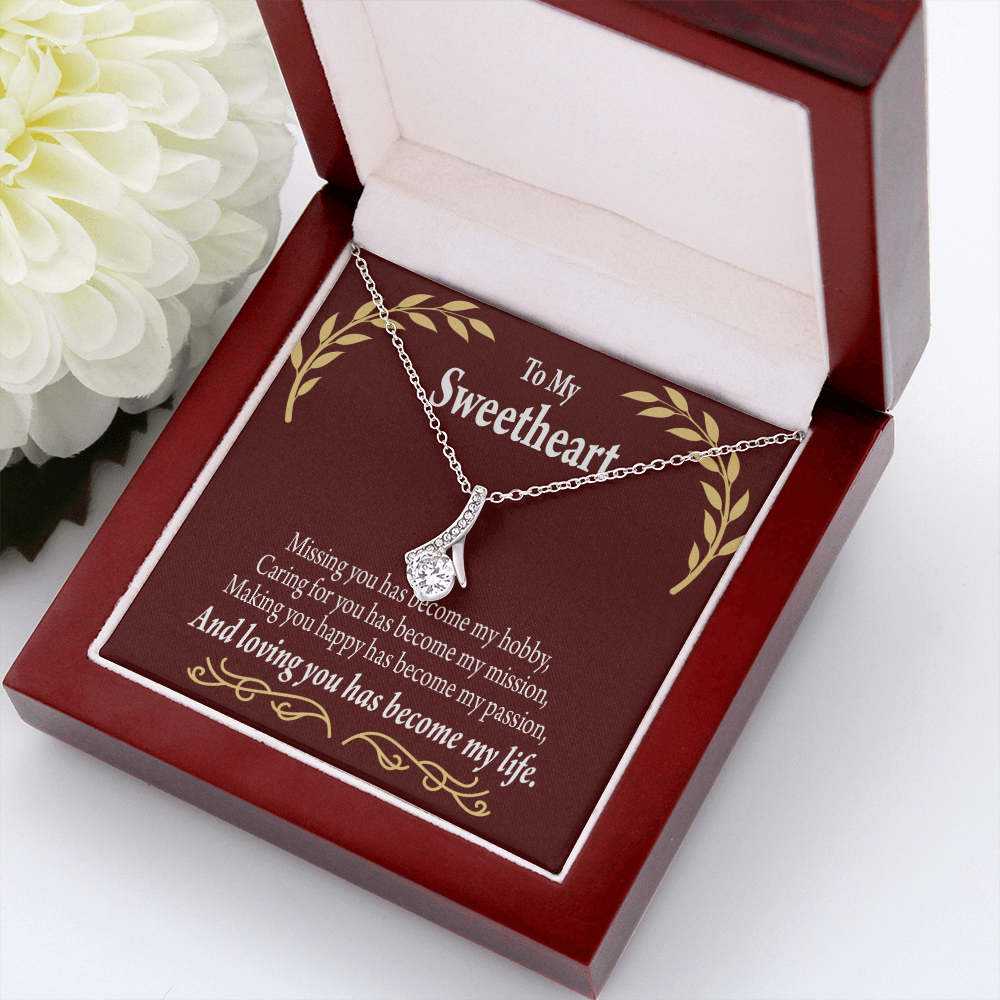 To My Girlfriend My Passion Alluring Ribbon Necklace Message Card-Express Your Love Gifts