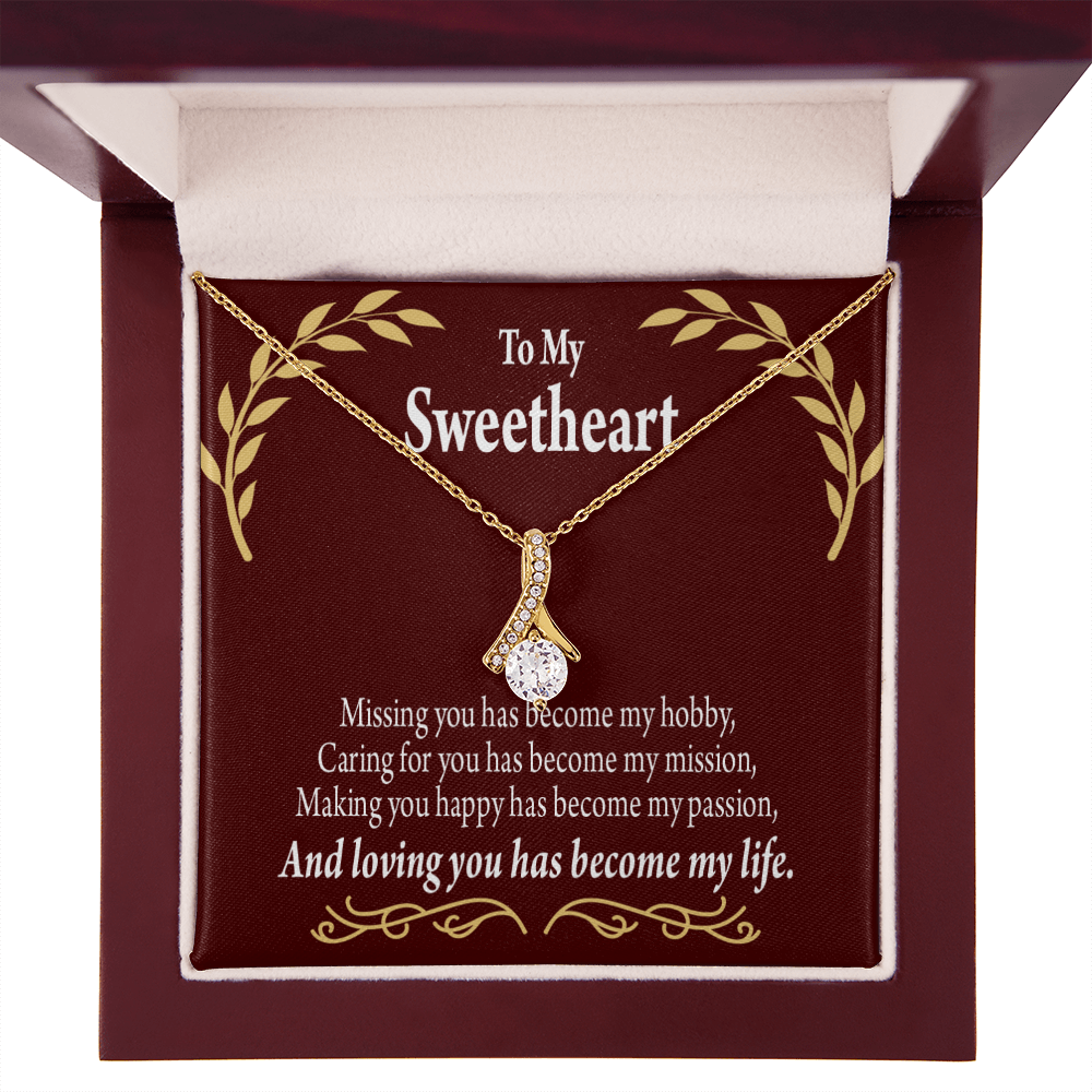 To My Girlfriend My Passion Alluring Ribbon Necklace Message Card-Express Your Love Gifts