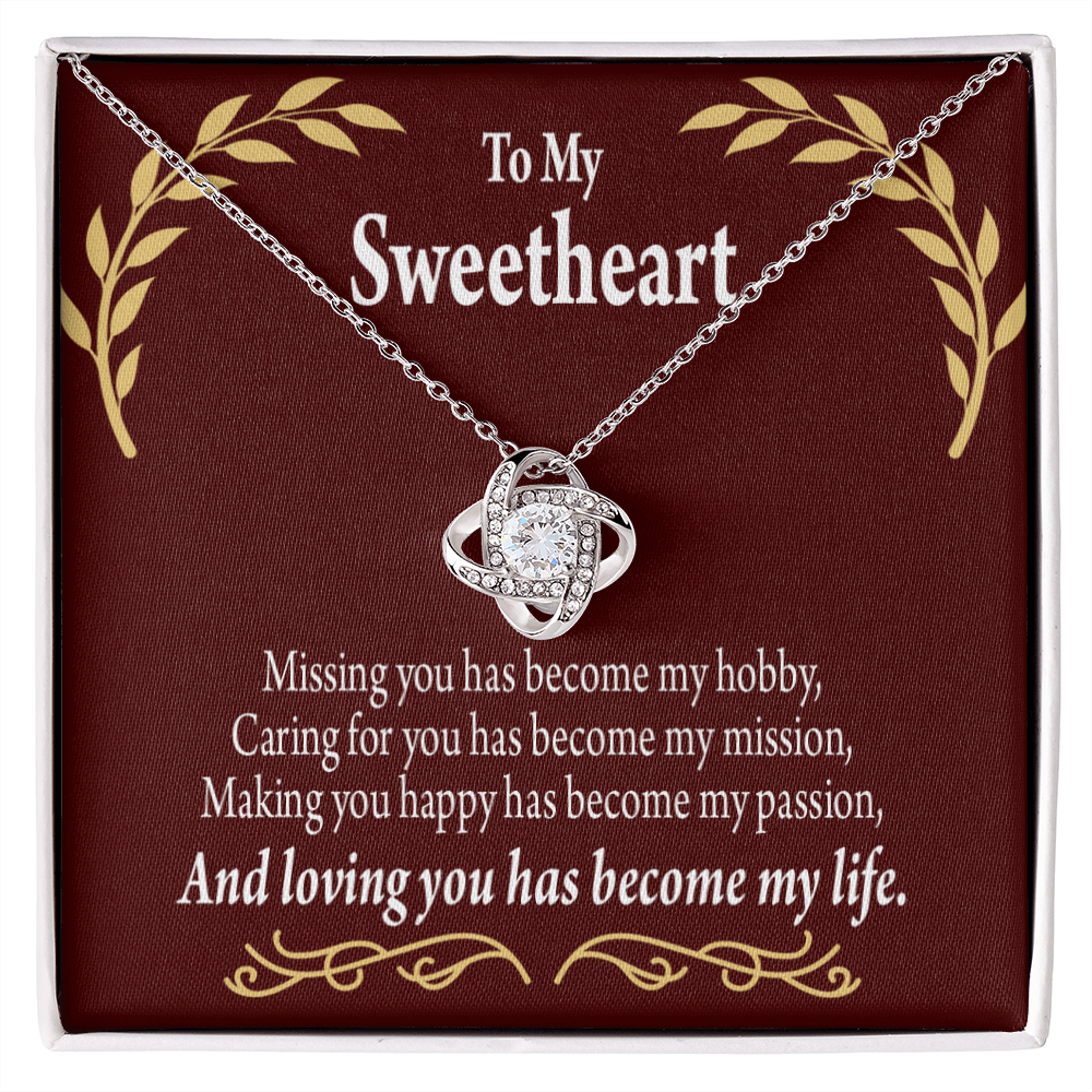 To My Girlfriend My Passion Infinity Knot Necklace Message Card-Express Your Love Gifts