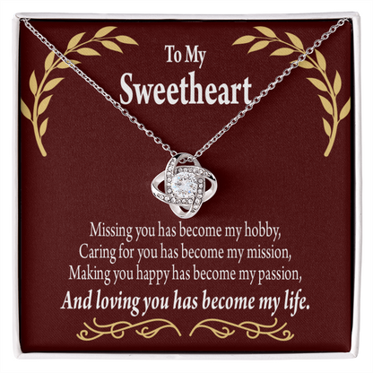 To My Girlfriend My Passion Infinity Knot Necklace Message Card-Express Your Love Gifts