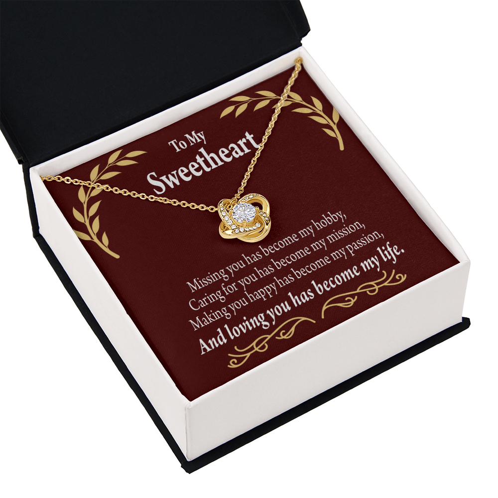 To My Girlfriend My Passion Infinity Knot Necklace Message Card-Express Your Love Gifts