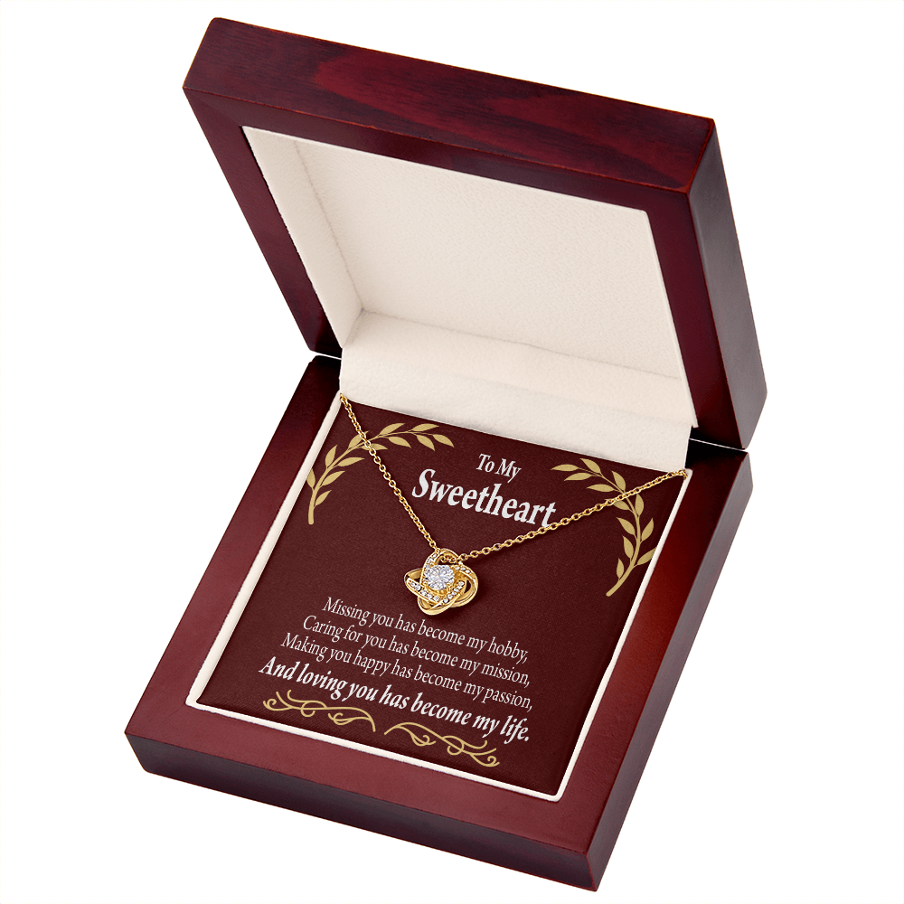 To My Girlfriend My Passion Infinity Knot Necklace Message Card-Express Your Love Gifts