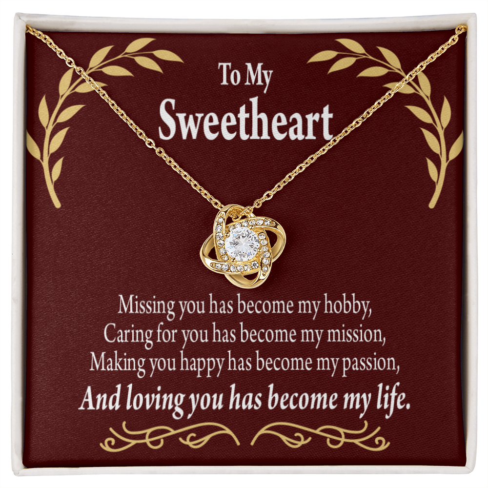 To My Girlfriend My Passion Infinity Knot Necklace Message Card-Express Your Love Gifts