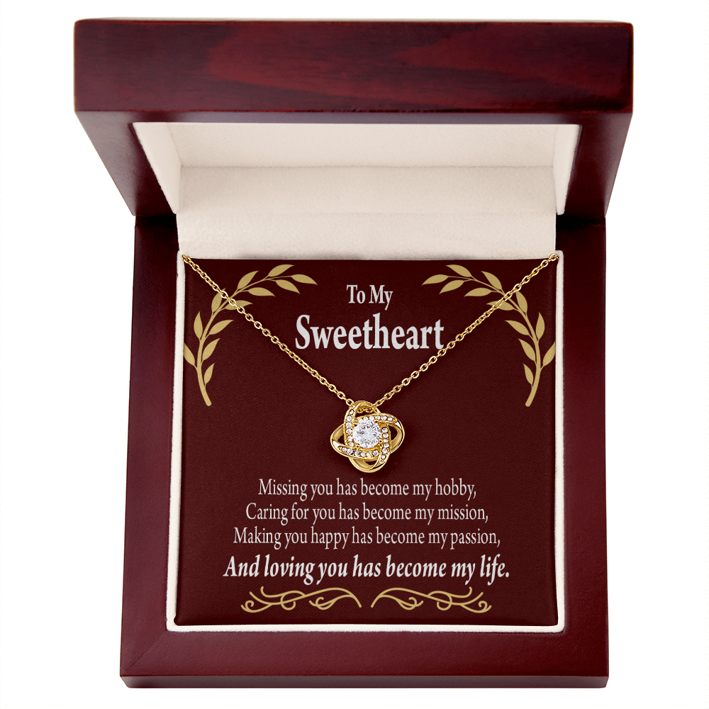 To My Girlfriend My Passion Infinity Knot Necklace Message Card-Express Your Love Gifts