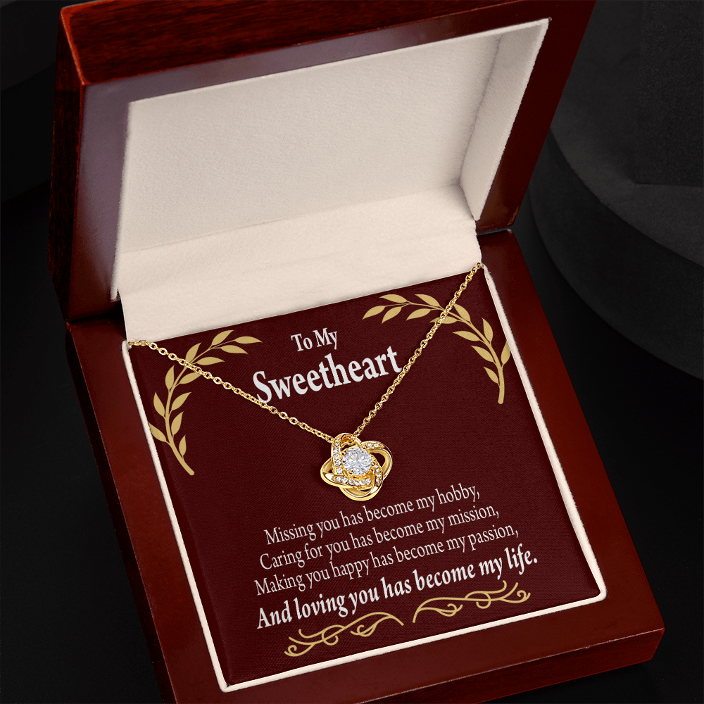 To My Girlfriend My Passion Infinity Knot Necklace Message Card-Express Your Love Gifts