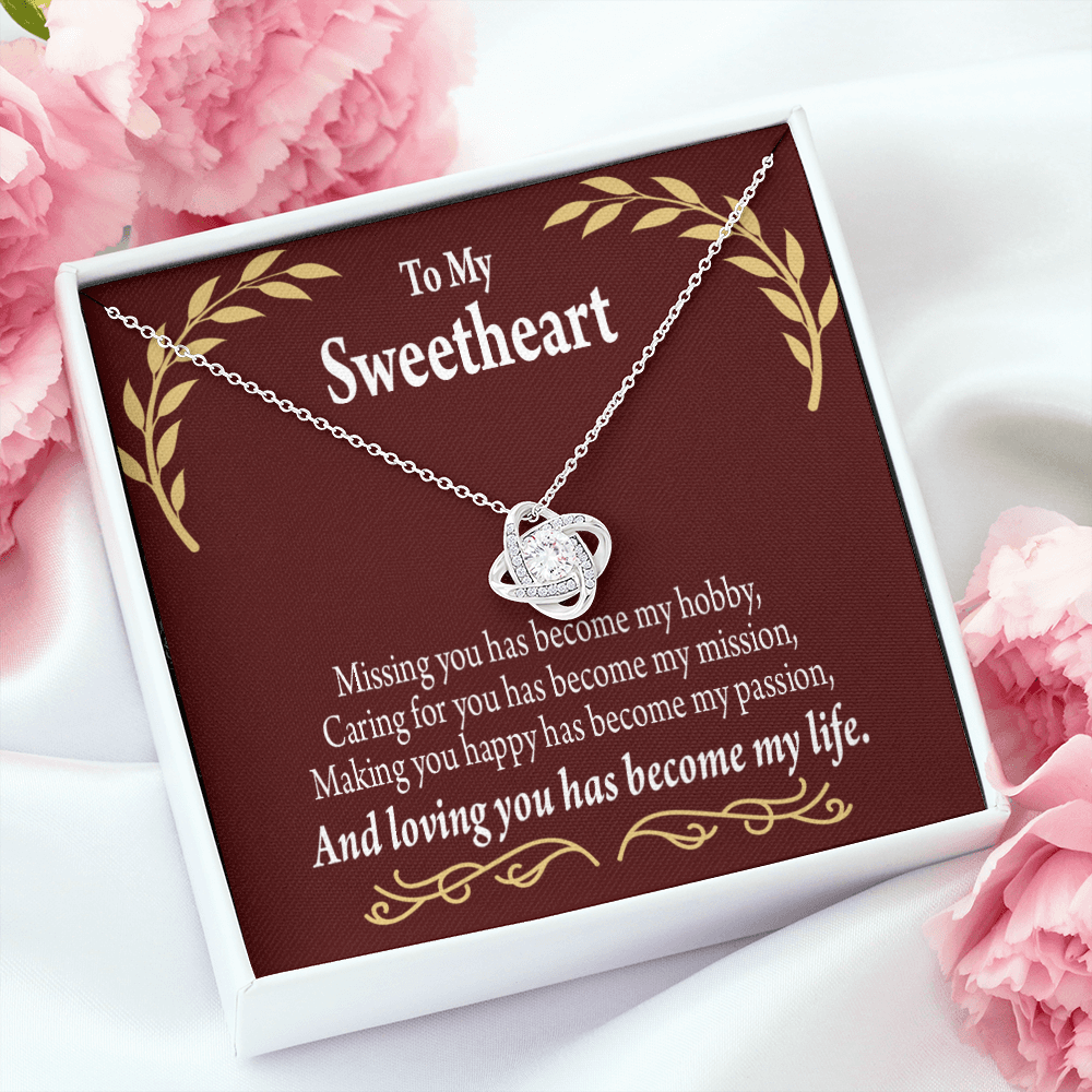 To My Girlfriend My Passion Infinity Knot Necklace Message Card-Express Your Love Gifts