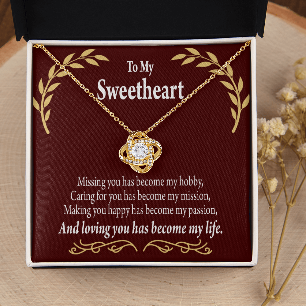 To My Girlfriend My Passion Infinity Knot Necklace Message Card-Express Your Love Gifts