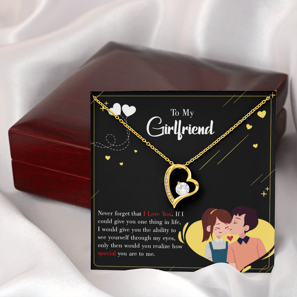 To My Girlfriend Never Forget Forever Necklace w Message Card-Express Your Love Gifts