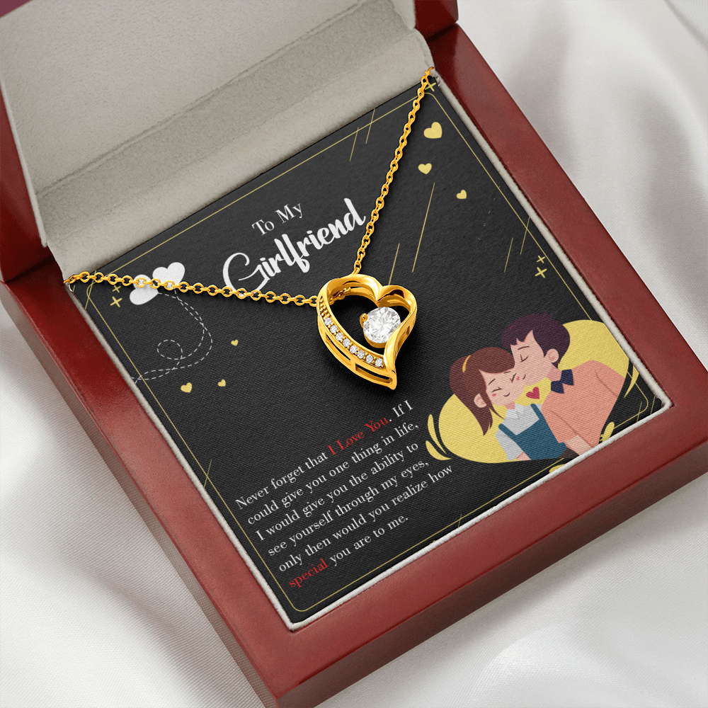To My Girlfriend Never Forget Forever Necklace w Message Card-Express Your Love Gifts