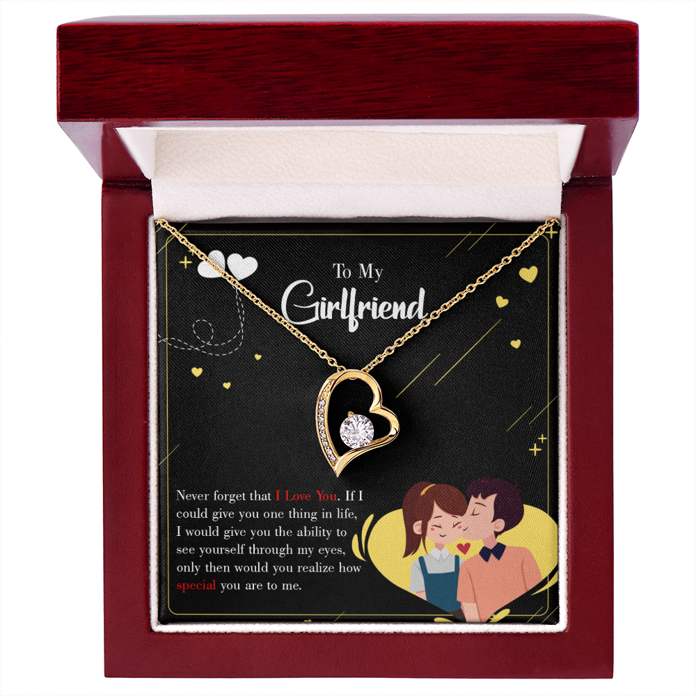 To My Girlfriend Never Forget Forever Necklace w Message Card-Express Your Love Gifts