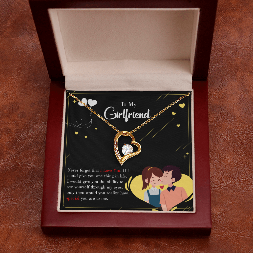 To My Girlfriend Never Forget Forever Necklace w Message Card-Express Your Love Gifts