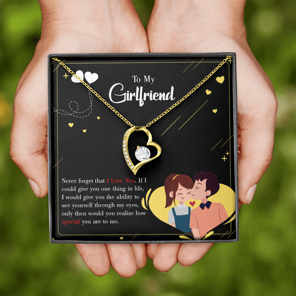 To My Girlfriend Never Forget Forever Necklace w Message Card-Express Your Love Gifts