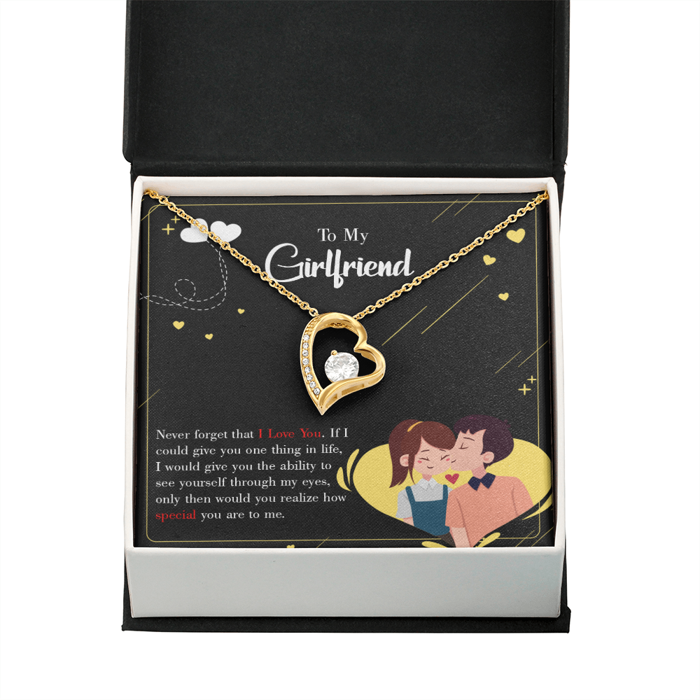 To My Girlfriend Never Forget Forever Necklace w Message Card-Express Your Love Gifts