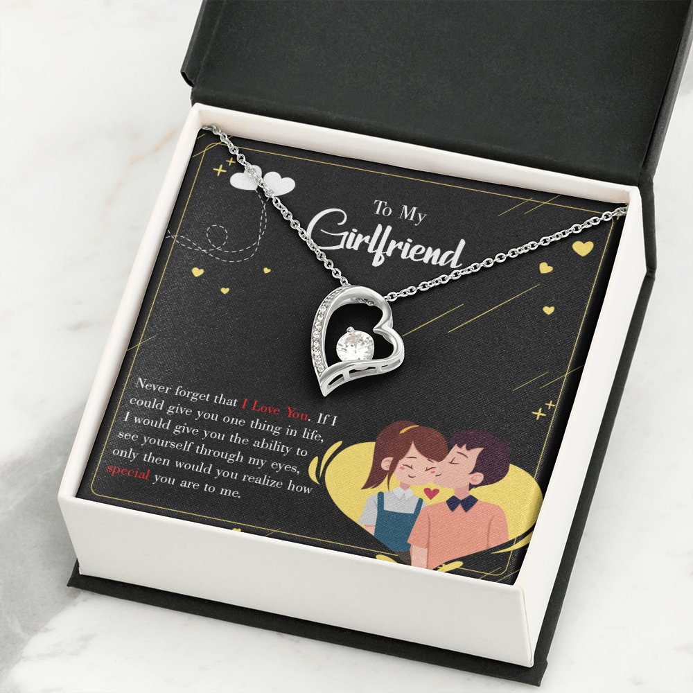 To My Girlfriend Never Forget Forever Necklace w Message Card-Express Your Love Gifts