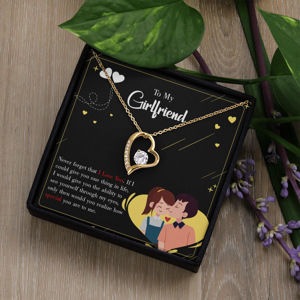 To My Girlfriend Never Forget Forever Necklace w Message Card-Express Your Love Gifts