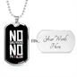 To My Girlfriend No Girlfriend Necklace Stainless Steel or 18k Gold Dog Tag 24" Chain-Express Your Love Gifts