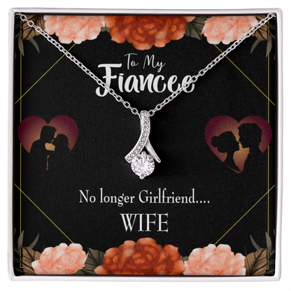 To My Girlfriend No Longer Alluring Ribbon Necklace Message Card-Express Your Love Gifts