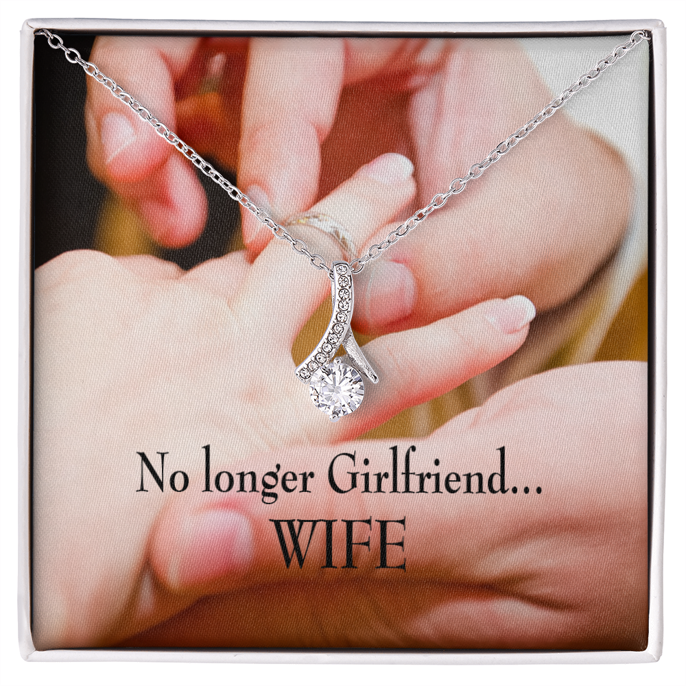 To My Girlfriend No Longer Girlfriend Alluring Ribbon Necklace Message Card-Express Your Love Gifts