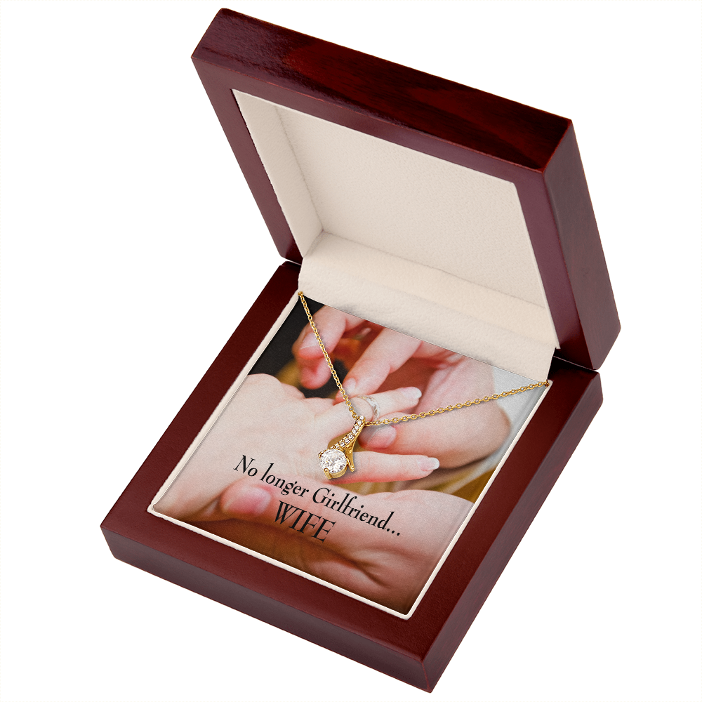To My Girlfriend No Longer Girlfriend Alluring Ribbon Necklace Message Card-Express Your Love Gifts