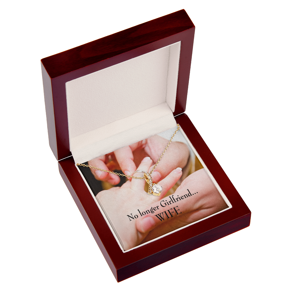 To My Girlfriend No Longer Girlfriend Alluring Ribbon Necklace Message Card-Express Your Love Gifts