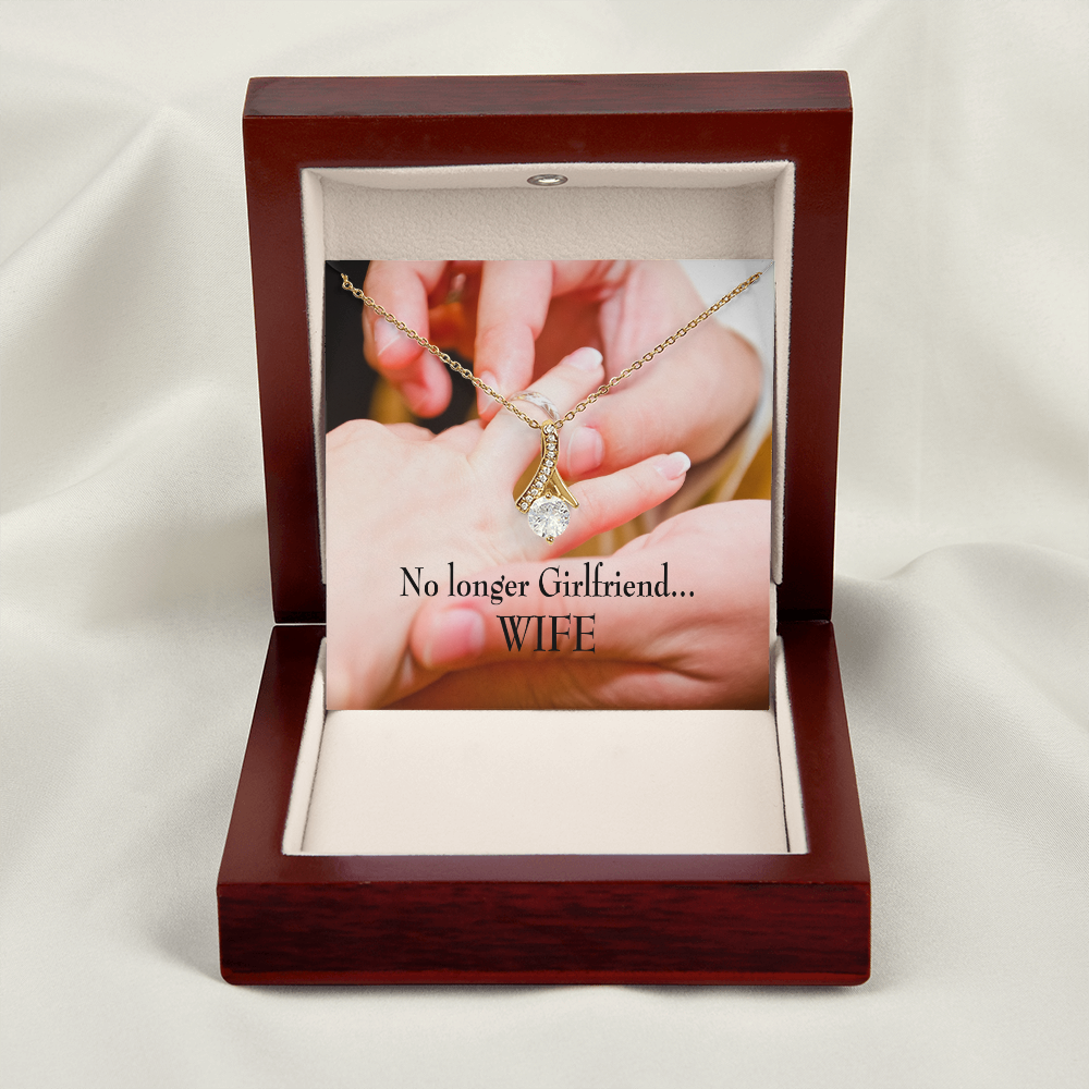 To My Girlfriend No Longer Girlfriend Alluring Ribbon Necklace Message Card-Express Your Love Gifts