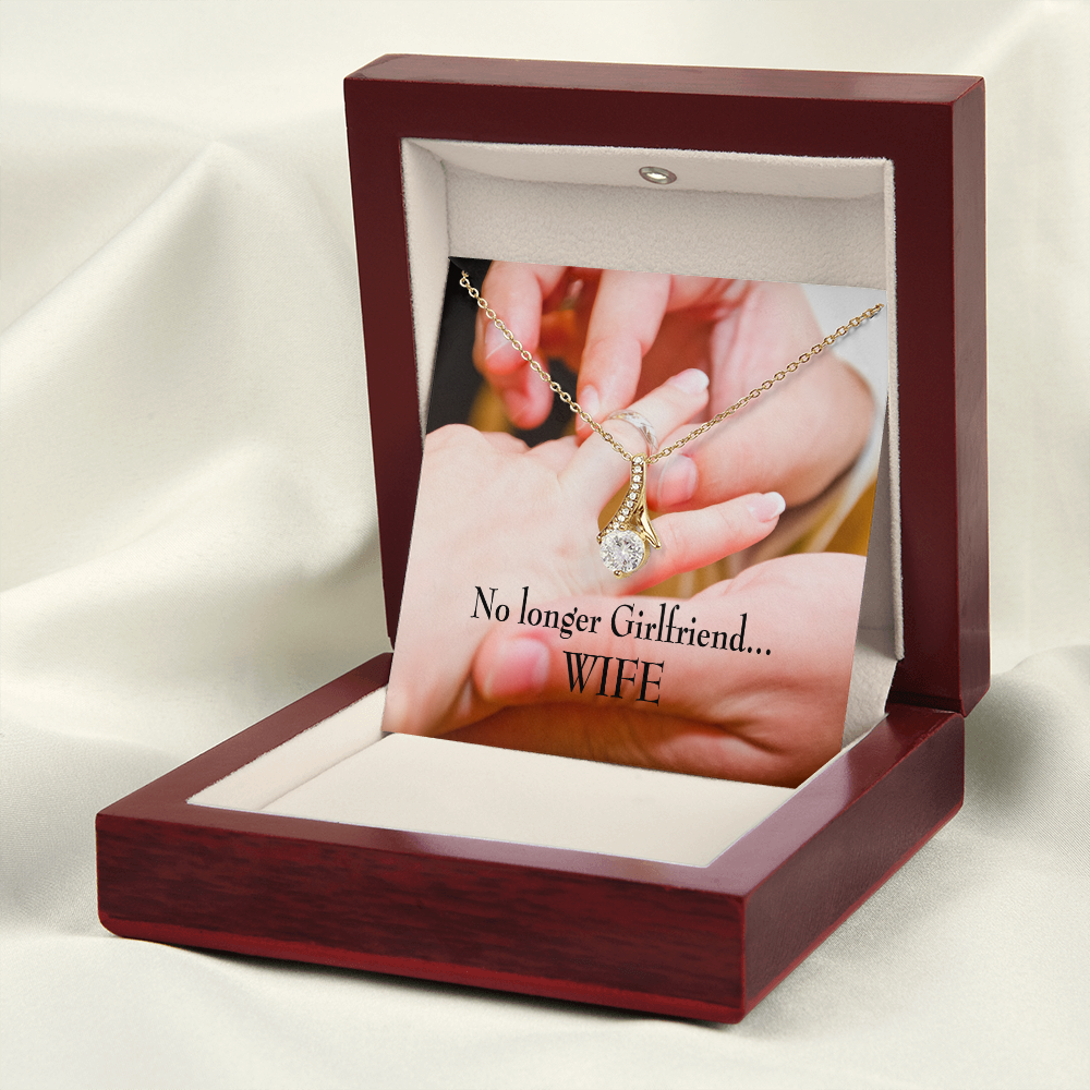 To My Girlfriend No Longer Girlfriend Alluring Ribbon Necklace Message Card-Express Your Love Gifts