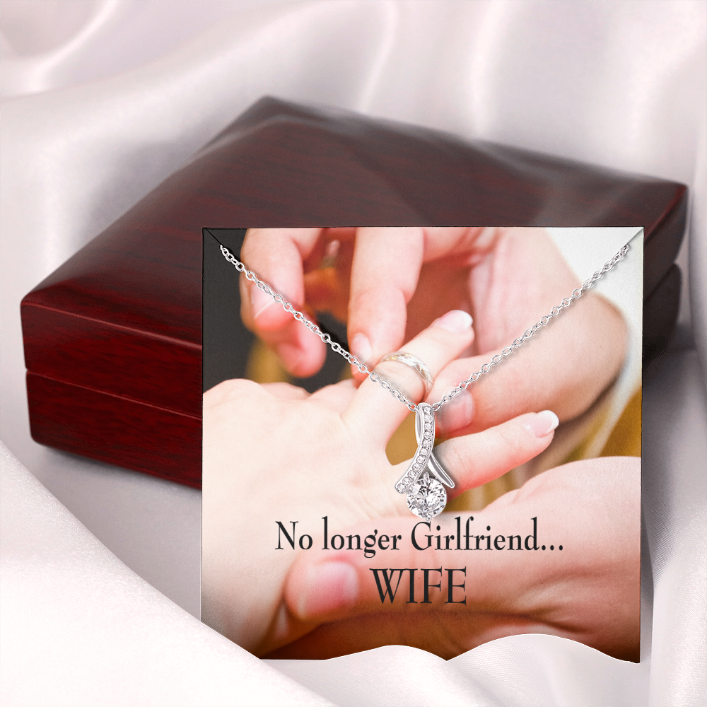 To My Girlfriend No Longer Girlfriend Alluring Ribbon Necklace Message Card-Express Your Love Gifts