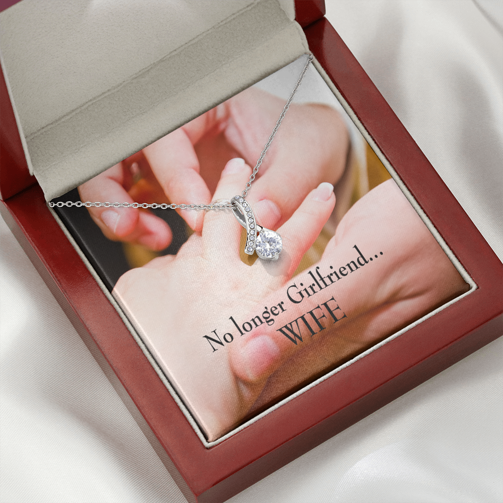 To My Girlfriend No Longer Girlfriend Alluring Ribbon Necklace Message Card-Express Your Love Gifts