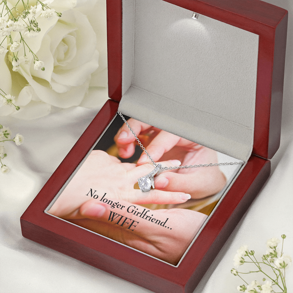 To My Girlfriend No Longer Girlfriend Alluring Ribbon Necklace Message Card-Express Your Love Gifts