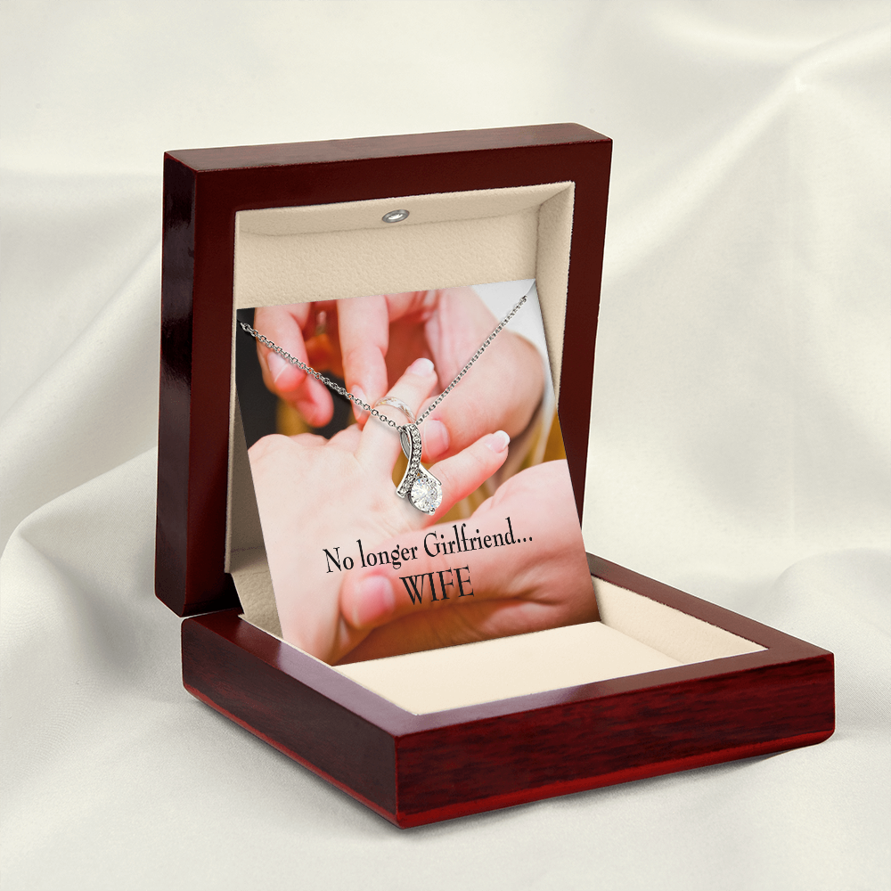 To My Girlfriend No Longer Girlfriend Alluring Ribbon Necklace Message Card-Express Your Love Gifts