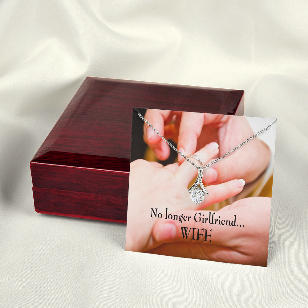 To My Girlfriend No Longer Girlfriend Alluring Ribbon Necklace Message Card-Express Your Love Gifts