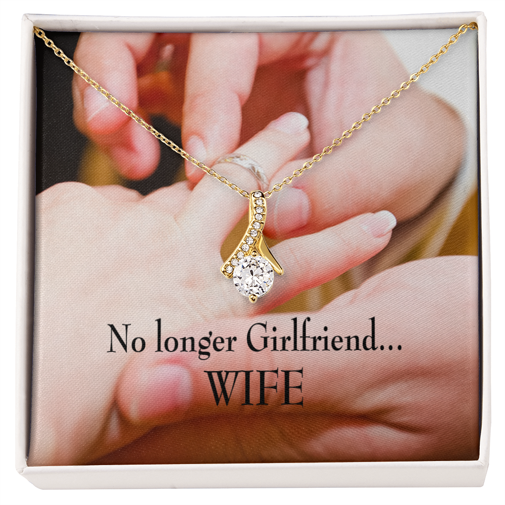 To My Girlfriend No Longer Girlfriend Alluring Ribbon Necklace Message Card-Express Your Love Gifts