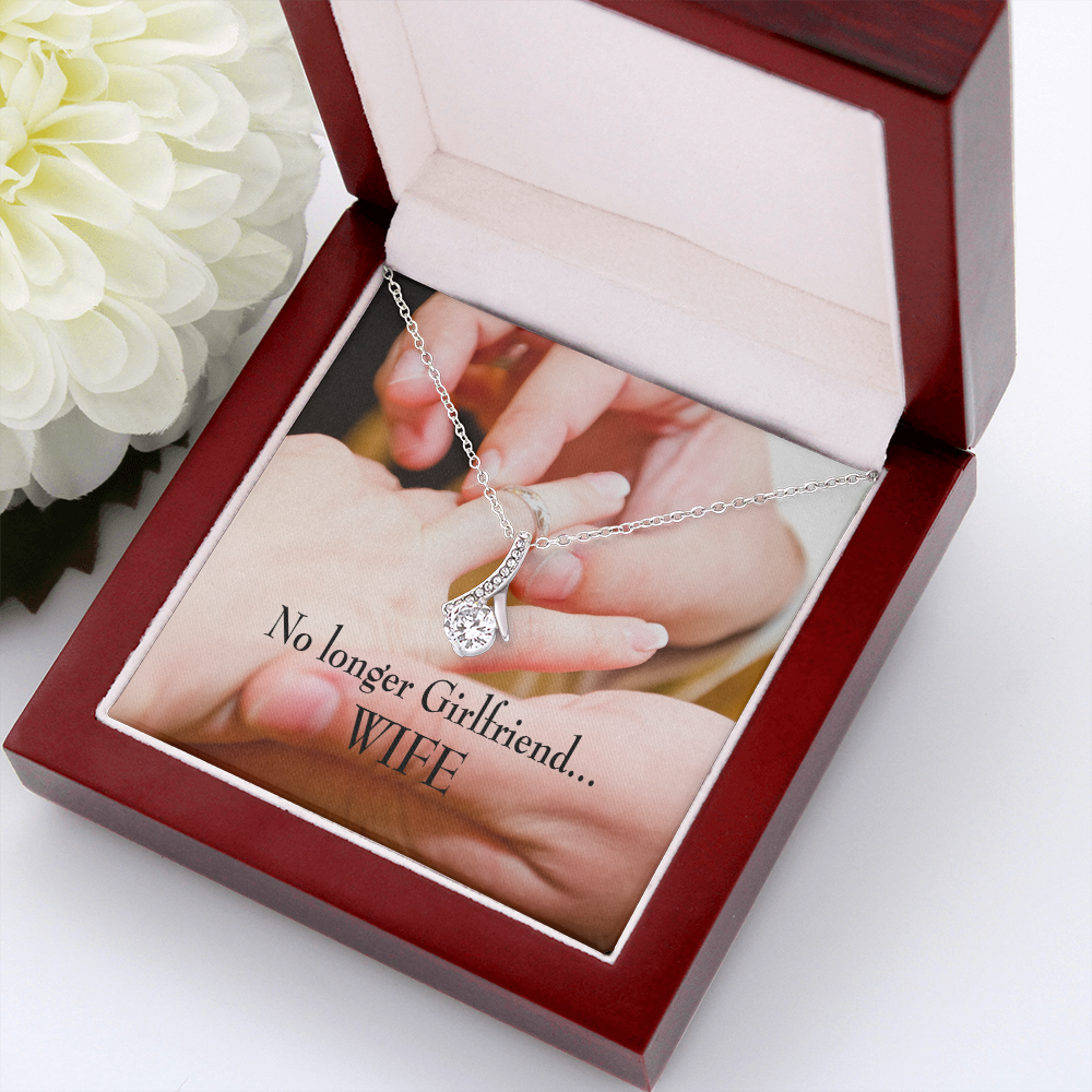 To My Girlfriend No Longer Girlfriend Alluring Ribbon Necklace Message Card-Express Your Love Gifts