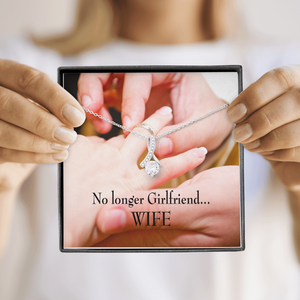 To My Girlfriend No Longer Girlfriend Alluring Ribbon Necklace Message Card-Express Your Love Gifts