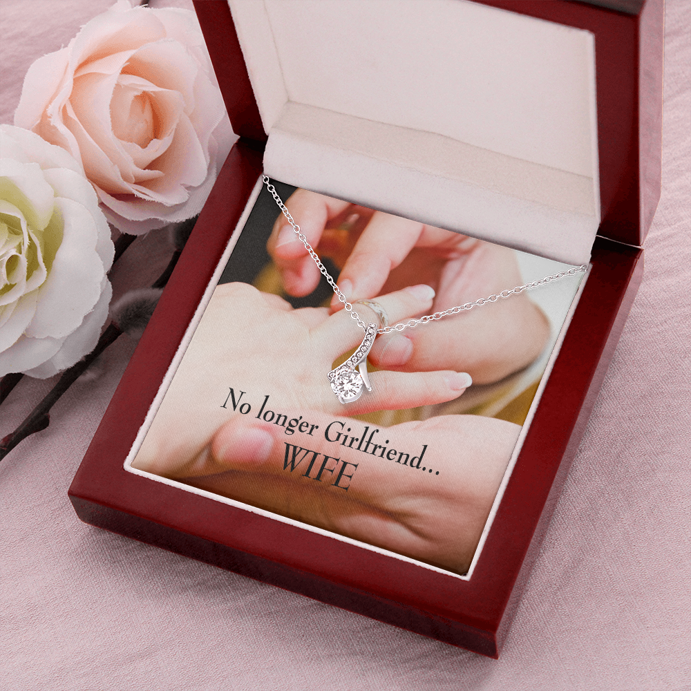 To My Girlfriend No Longer Girlfriend Alluring Ribbon Necklace Message Card-Express Your Love Gifts