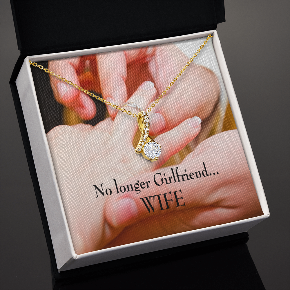 To My Girlfriend No Longer Girlfriend Alluring Ribbon Necklace Message Card-Express Your Love Gifts